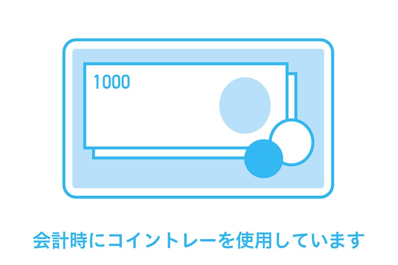 会計時にコイントレーを使用しております